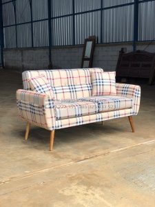 Kursi Sofa 2 Seater Scandinavian Beige New