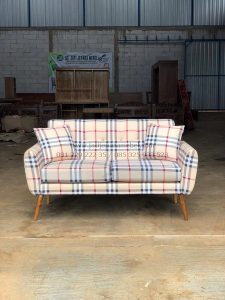 Kursi Sofa 2 Seater Scandinavian Beige New - Image 2
