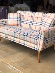 Kursi Sofa 2 Seater Scandinavian Beige New - Image 3