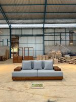 Kursi Bangku Sofa Kayu Jati Modern Minimalis 2 Dudukan JJM-KSF 078