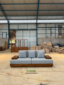 Kursi Bangku Sofa Kayu Jati Modern Minimalis 2 Dudukan JJM-KSF 078