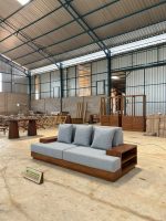Kursi Bangku Sofa Kayu Jati Modern Minimalis 2 Dudukan JJM-KSF 078 - Image 3