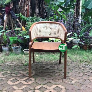 Kursi Cafe Minimalis Kayu Jati x Rotan JJM-KCF 038 - Image 2