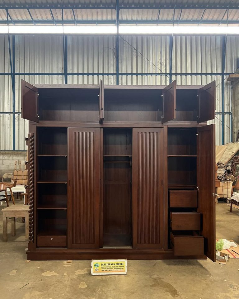 Almari Pakaian Lemari Baju Custom Design 5 Pintu Minimalis Modern Kayu ...